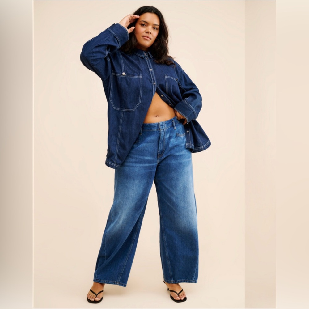 Pilcro Blue Wide Leg Jeans - Picture 7 of 8